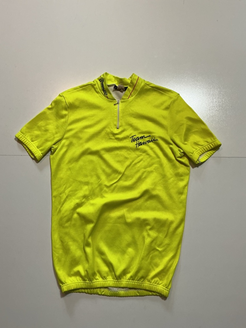Vintage Tommaso Made In Italy Team Hawaii Cycling Bike 1/4 Zip S/S Jersey